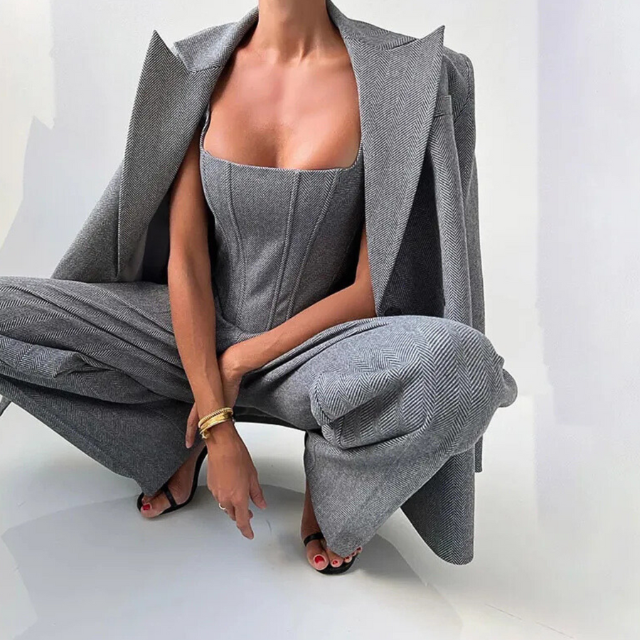 Agata | Dreiteiliges Set mit Doppeljacke