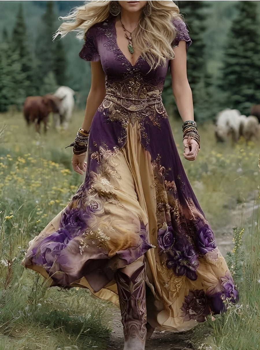 Erica - Stilvolles Maxikleid mit Blumenmuster für Damen
