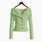 Kenny – Ribbed Button-Up Cardigan