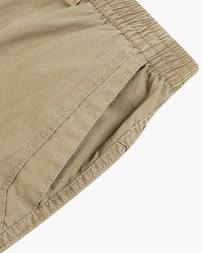 Ryan | Geradem Schnitt Freizeit Baumwolle-Hose mit Elastikbund