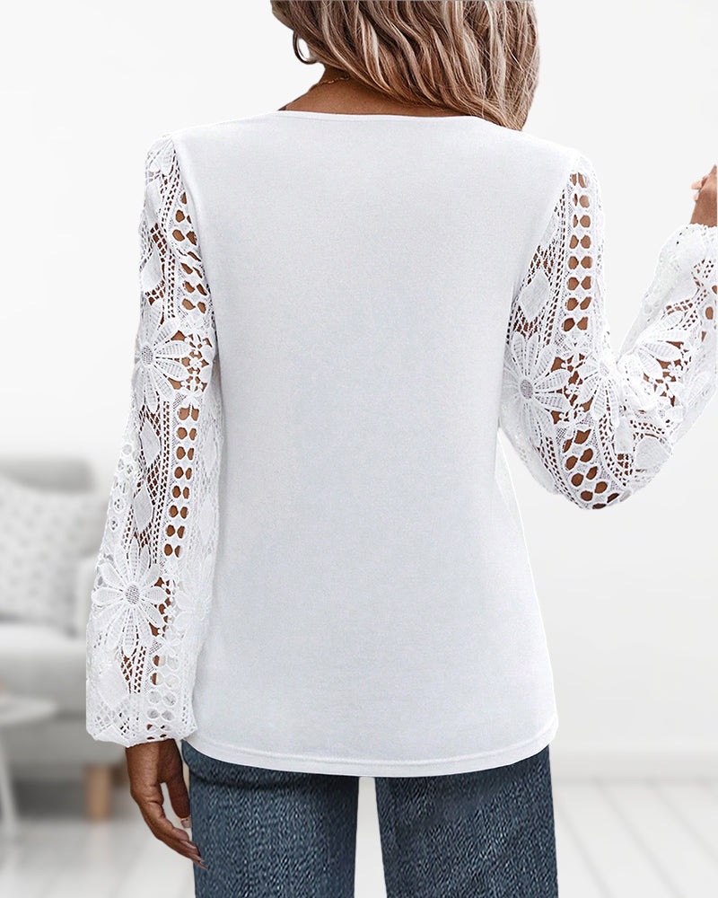 Lara | Damen Bluse casual & elegant mit feinen Spitzen