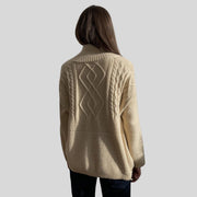 Hanna - Rollkragenpullover mit geometrischem Zopfmuster