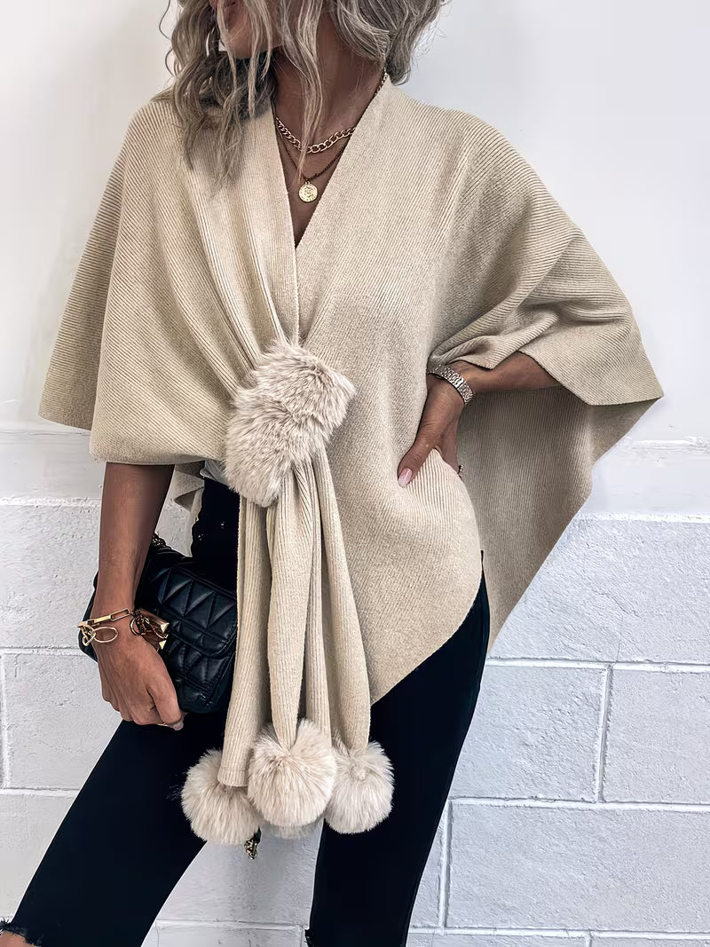 Maebry – Rundgestrickter Cape Strickcardigan