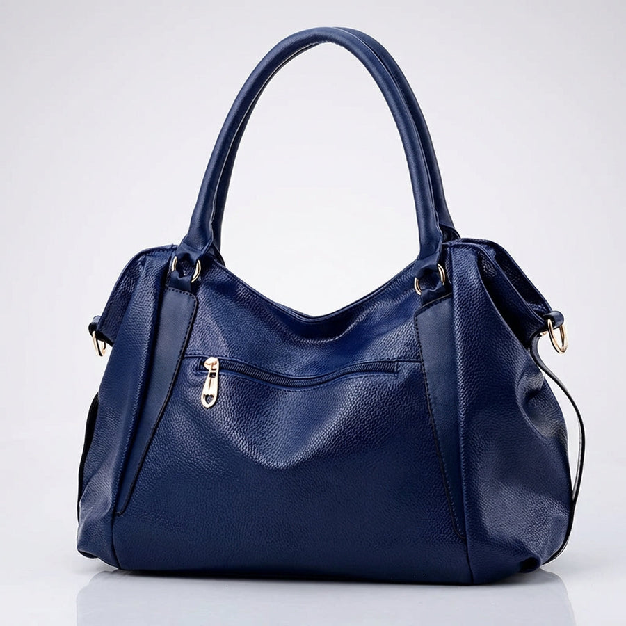 Damen Breite Leder Handtasche Mit Langem Riemen – Stilvolle Schultertasche