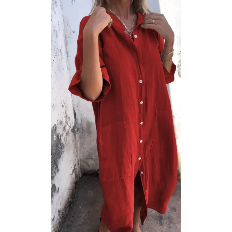 Lässiges langes Hemdkleid