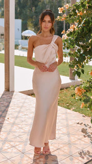 Damen Elegantes One-Shoulder Maxikleid für festliche Anlässe und Alltag