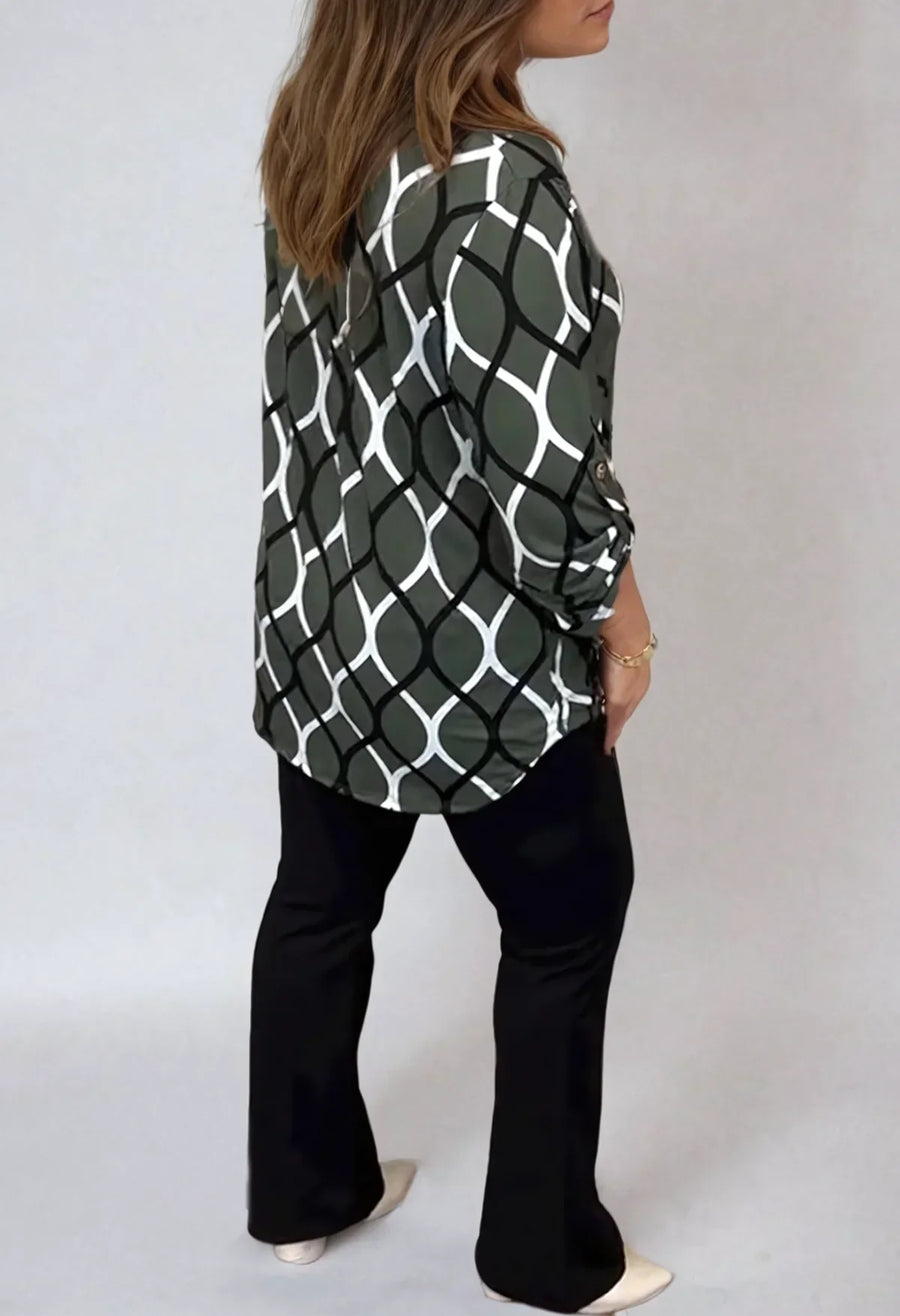 Jannita | Lässige Bluse mit langen Ã rmeln und elegantem Muster
