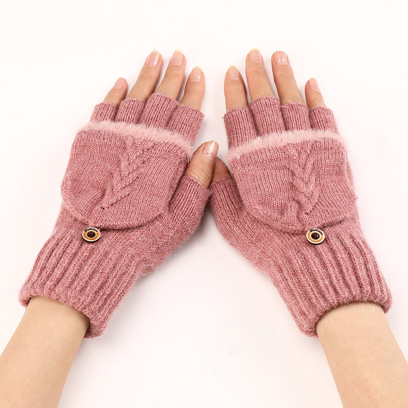 GloveGleam – Gestrickte Fingerlose Flip Handschuhe