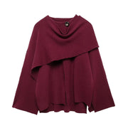 Bettina | Damen Eleganter Drapierter Cape-Mantel
