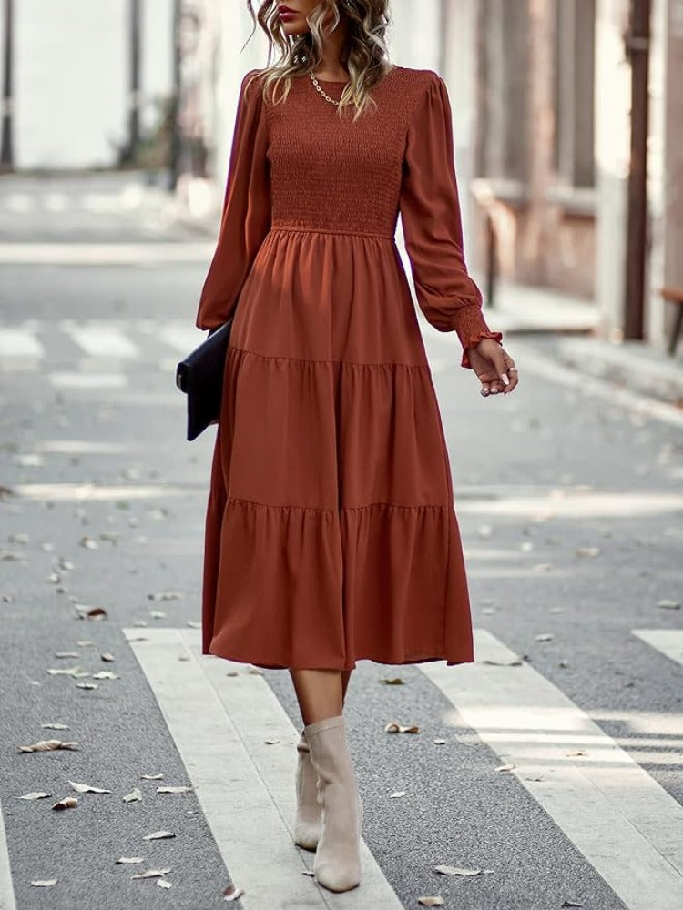 Heidi-Mode | Midi-Kleid mit Langen Ärmeln und Dinnerjackets