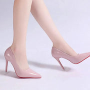 Damen Glänzende Leder High Heel Stilettos – Elegante Abend-Pumps