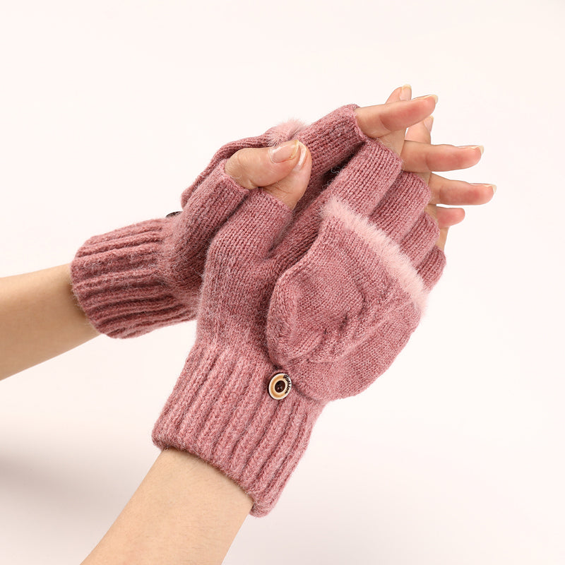 GloveGleam – Gestrickte Fingerlose Flip Handschuhe
