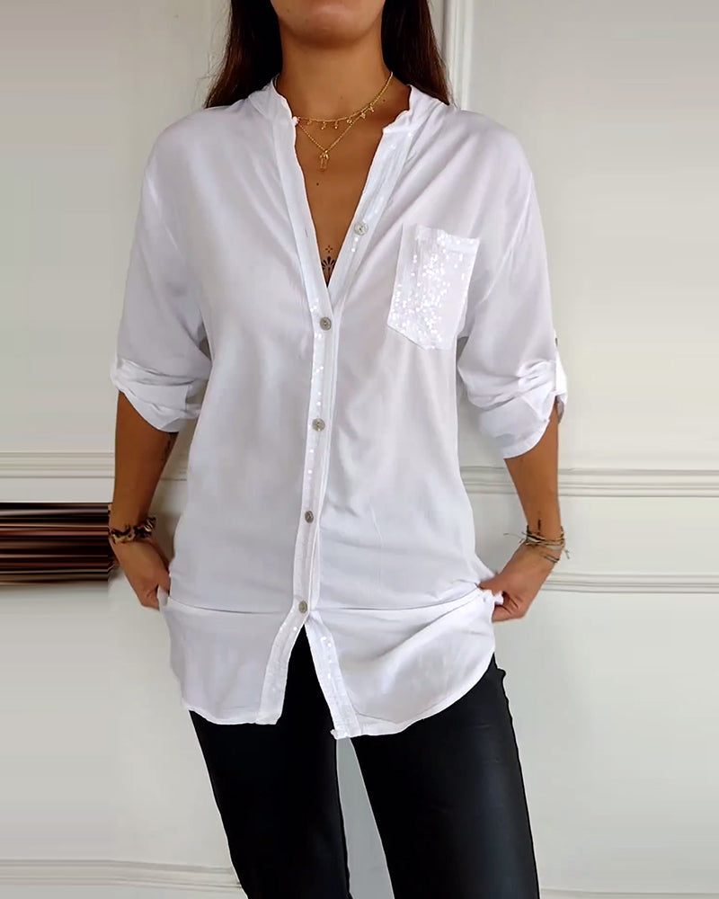Julia | Modisches Damen Top casual elegant mit funkelnden Details