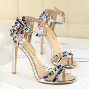 Römische Damen-Sandalen mit Metallic-Applikationen - Valeria