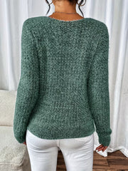 Aderah - Lockere Passform V-Ausschnitt Pullover
