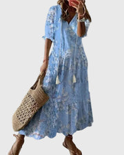 Theresa | Damen Boho Vintage Sommer Maxikleid – Boho Maxi Vintage Sommer 2026