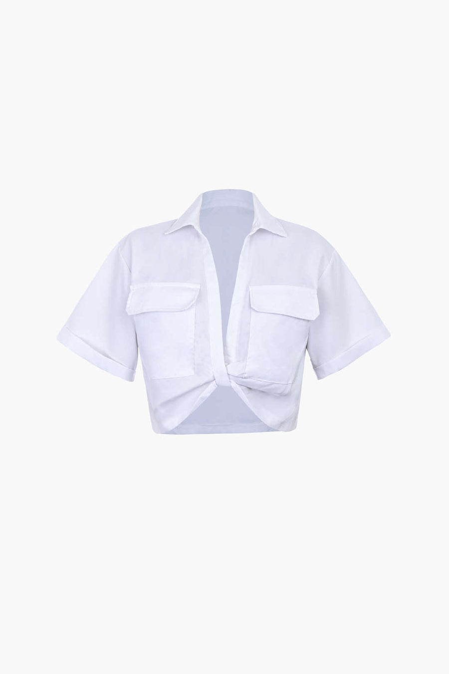 Janice | Stylisches Kurzarm Crop Shirt mit kragen