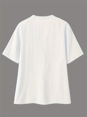 Sharron – Elegante Blusa V-Ausschnitt Mit Knopf