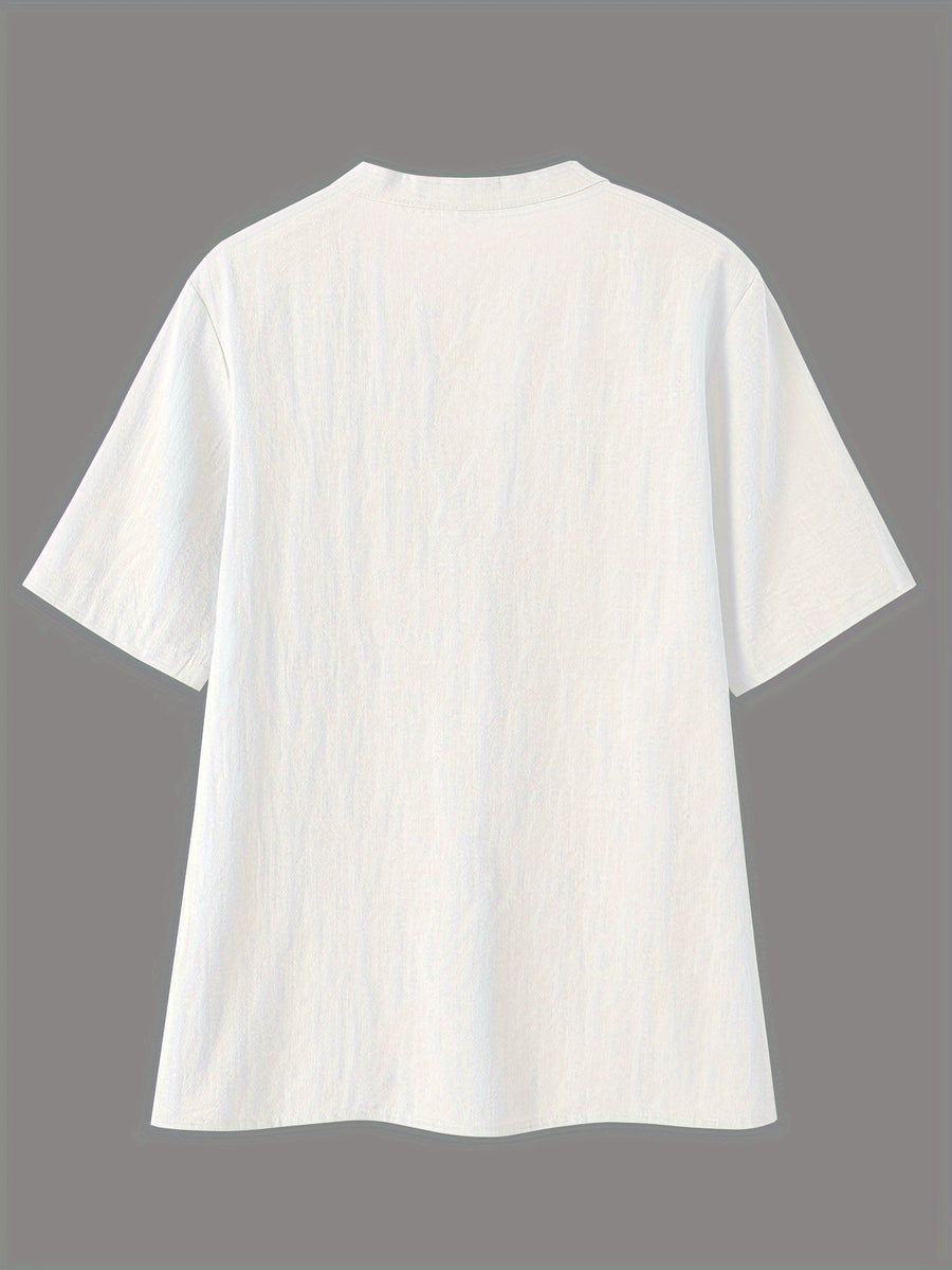 Sharron – Elegante Blusa V-Ausschnitt Mit Knopf