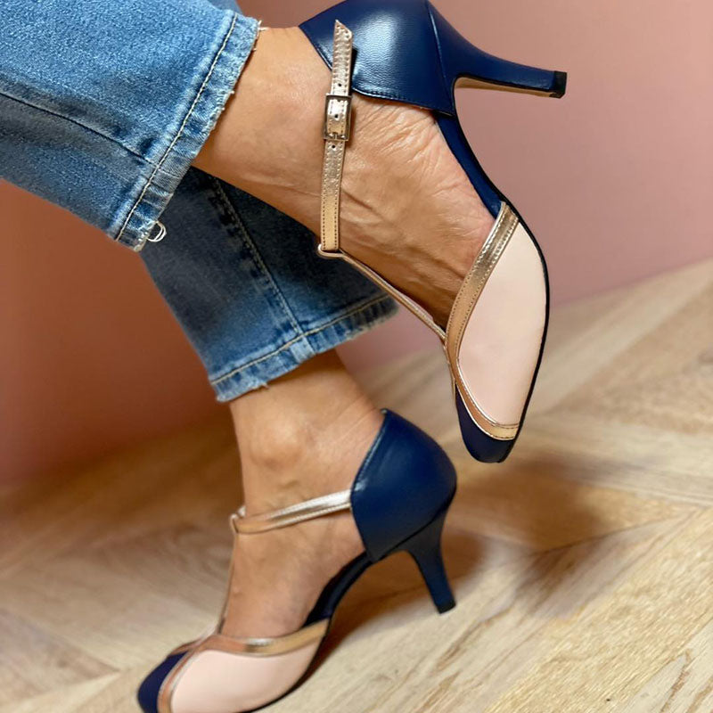Alessia™ | Farbige und bequeme T-Strap-Pumps mit runder Zehenpartie
