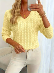 Sivanit - Langärmeliger Strick Pullover Mit Rippmuster