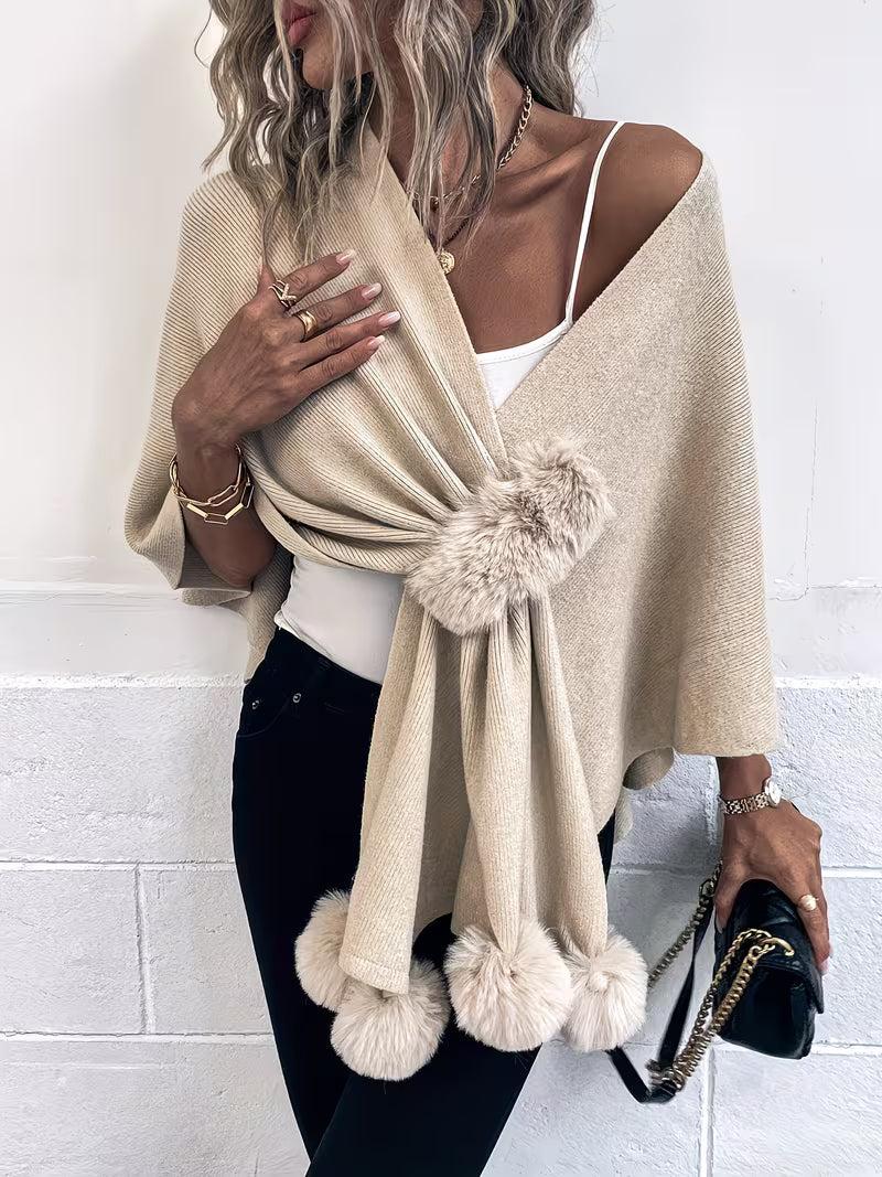 Maebry – Rundgestrickter Cape Strickcardigan