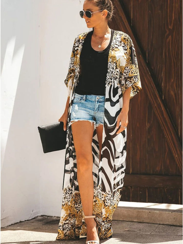 Heidi-Mode | Kimono mit Leopardenmuster