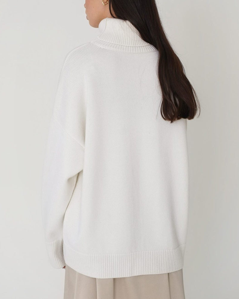 Claudia | Damen Oversize High-Neck Lässiger Pullover