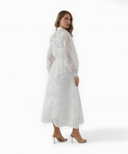 Isadora Jacquard Kleid mit modernem Charme | Weiß