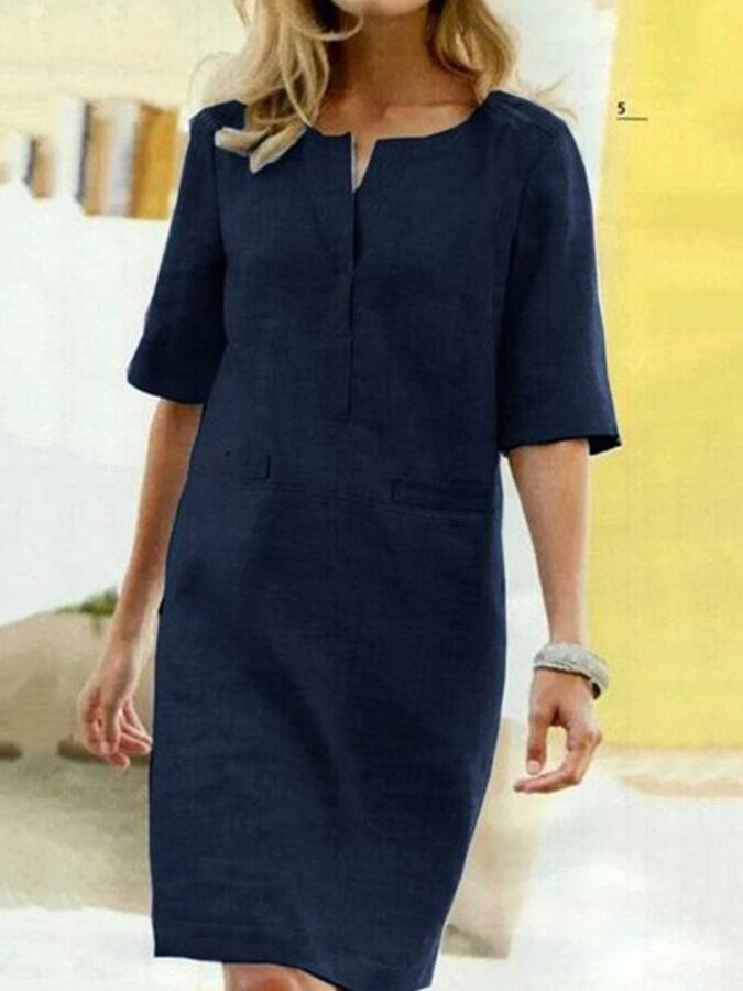 Rieke – Sommerliches Shiftkleid mit V-Ausschnitt