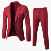 Herren Sommer Anzug Zweiteiler mit Revers und Flatfront Hose