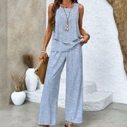 Zweiteiliges Sommer-Set für Damen | Hose mit weitem Bein