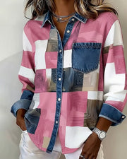Paula | Damen Shirt modern & farbig mit stilvollem Kragen