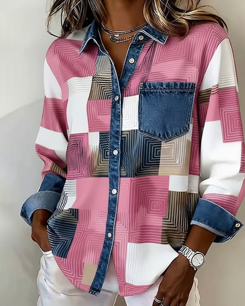 Paula | Damen Shirt modern & farbig mit stilvollem Kragen