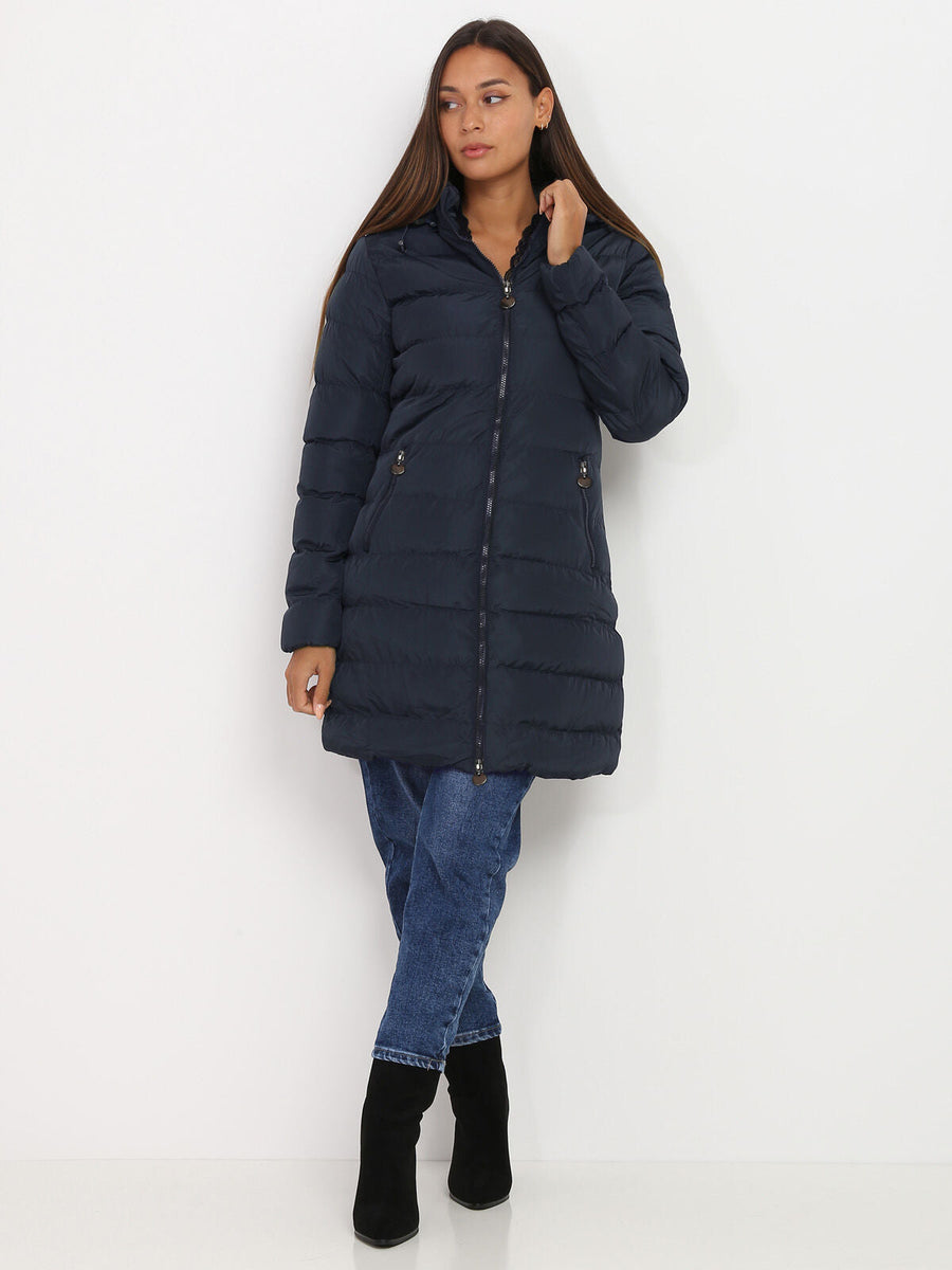Damen Daunen Winterjacke Mit Kapuze | Reißverschluss