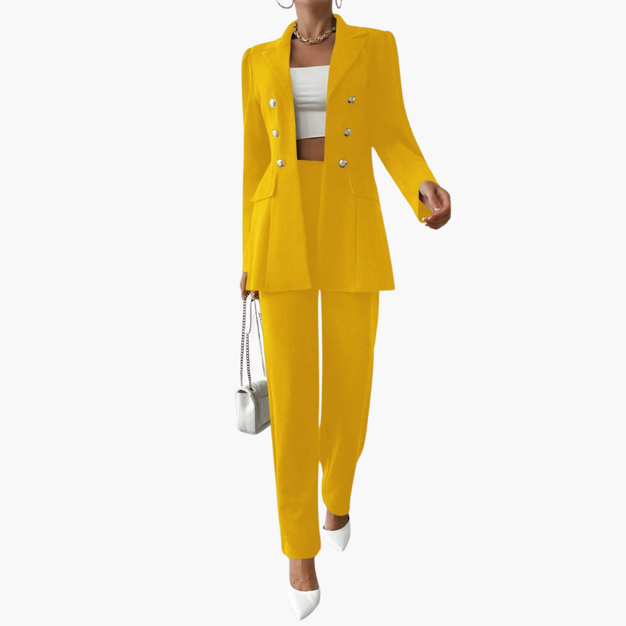 Zweiteiliger Anzug mit Damen - Blazer und geraden Hosen