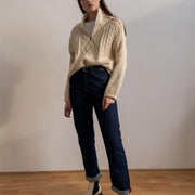 Hanna - Rollkragenpullover mit geometrischem Zopfmuster