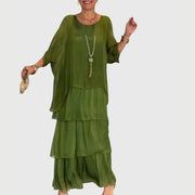Maja | Damen Boho Geschichtetes Maxi Shorts Kleid
