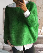 Buntfarbener Off-Shoulder-Pullover