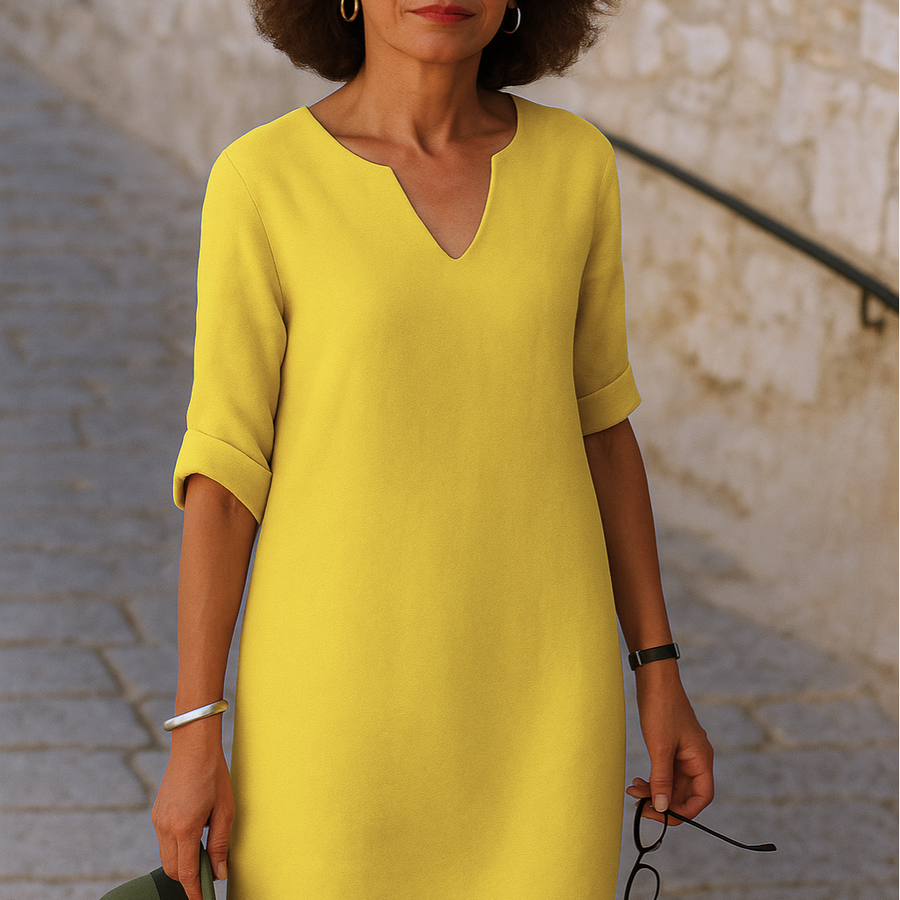 Elvy Sommerkleid mit V-Ausschnitt – Elegant & Figurschmeichelnd