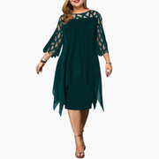 Leichtes Damen Abendkleid - mit ausgeschnittenen Ärmeln Midikleid