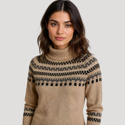 Britta | Damen Frühlingsgemusterter Rollkragen-Strickpullover