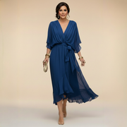 MARTA™ | CHIFFONKLEID MIT V-AUSSCHNITT