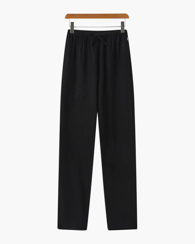 Adrian | Leichte Slim Fit Herren Sommer Leinenhose mit Kordelzug
