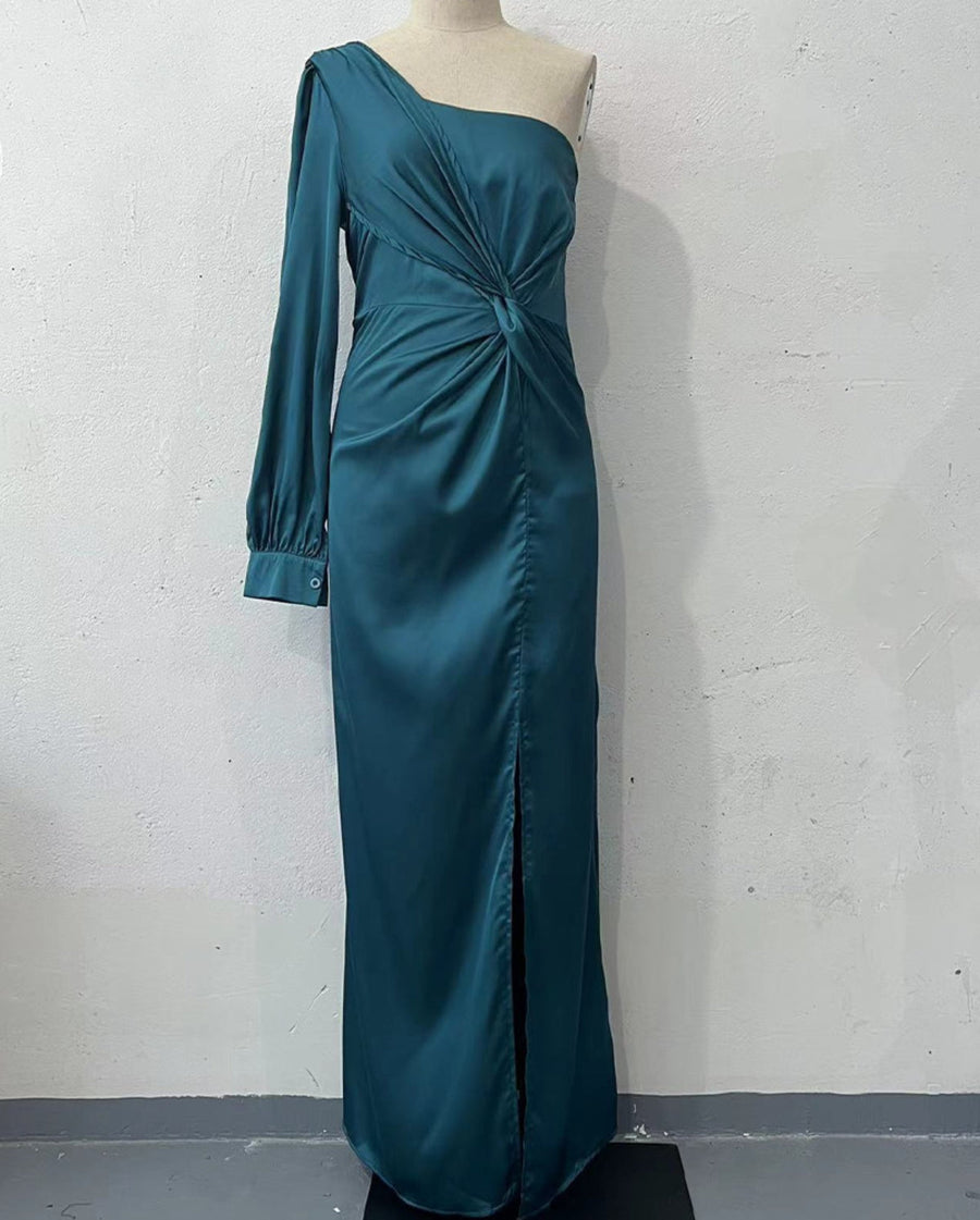 Helena - Elegantes One-Shoulder-Kleid mit Schlitz für Damen