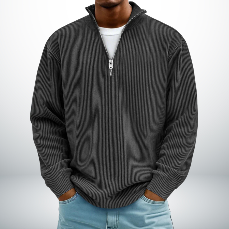 Snovia™ – Hochwertiger Herrenpullover mit Halbreißverschluss