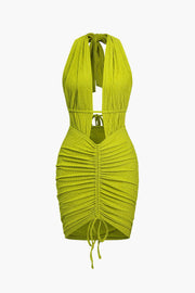 Maya | Sexy Backless Halter Minikleid mit Raffungen – Sommerliches Party-Kleid für heiße Nächte