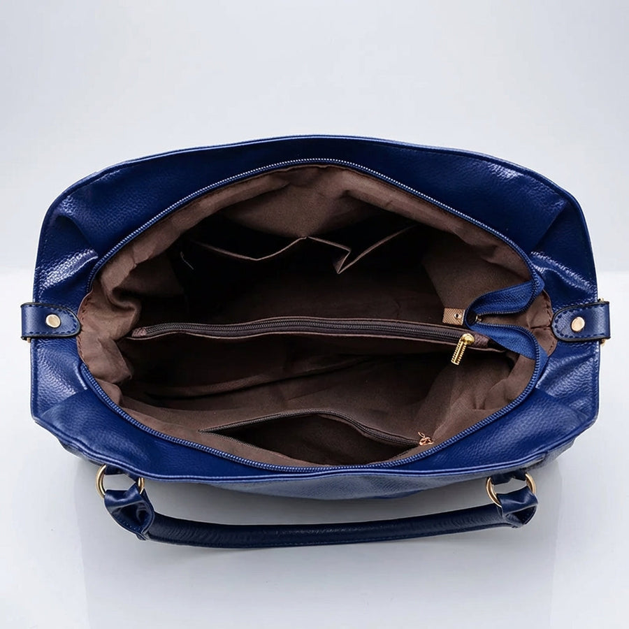 Damen Breite Leder Handtasche Mit Langem Riemen – Stilvolle Schultertasche