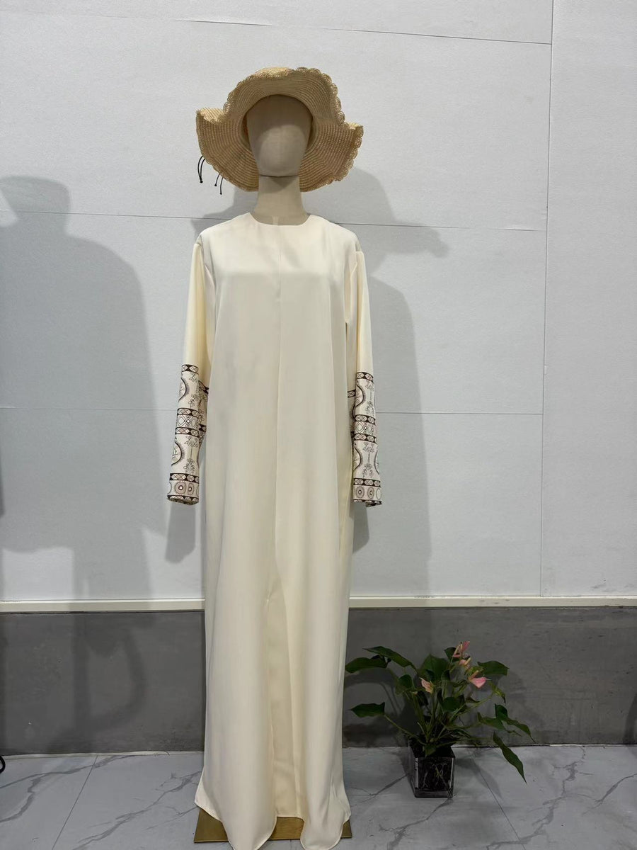 Elegantes Bedrucktes Damenkleid mit Puffärmeln und lockerem Retro-Look für dich