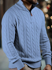 Vasyl – Strickpullover Mit Viertelreißverschluss